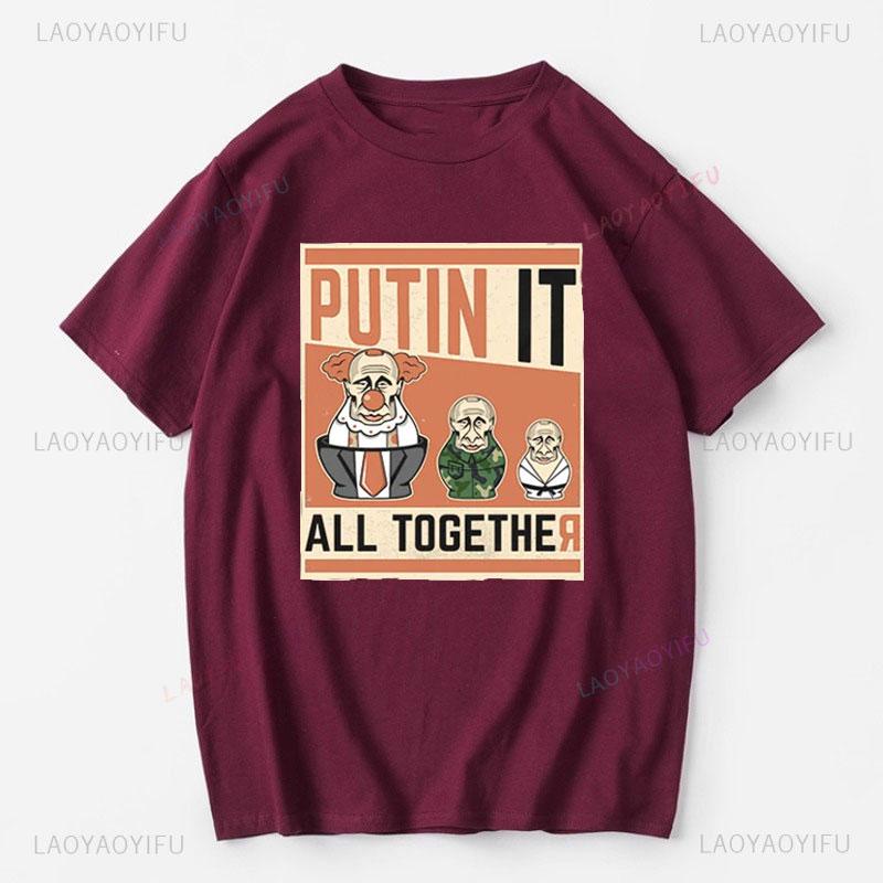 

VOICEART Vladimir Putin It All Toghter Russian Dolls Funny Graphic Premium Cotton Graphic T-Shirts S разноцветный
