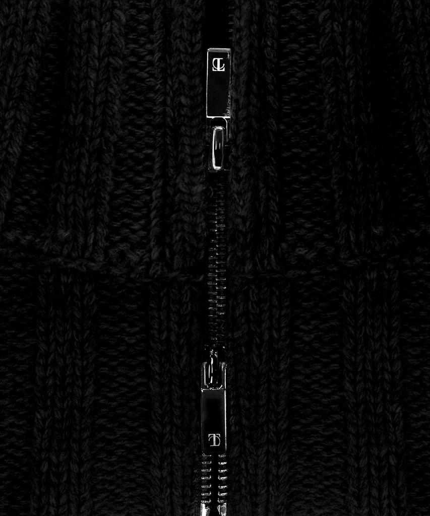 Teulimingbeodeu High-Neck Bolero Knit Zip-Up [ Black ]