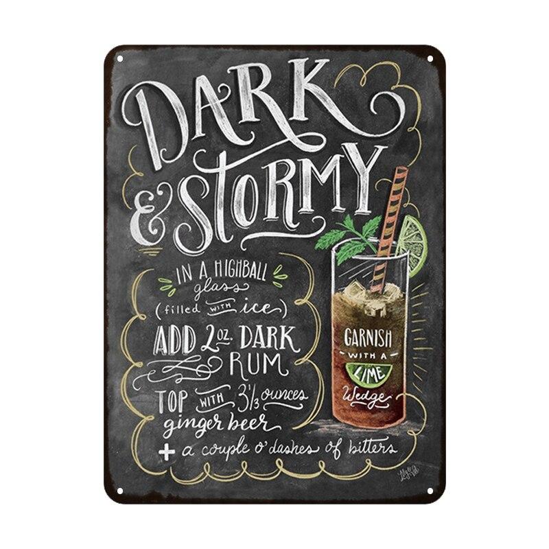 Mai Tai Cocktail Plaque  Vintage Metal Signs for Bar Pub Club  Whiskey Pimms Cup Retro Tin Poster  Wall Decor for Home Kitche