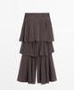 Masimodutti Frill Detail Fluid Skirt Pants