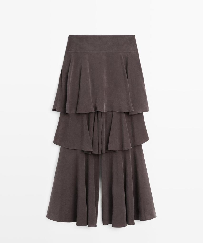 Masimodutti Frill Detail Fluid Skirt Pants