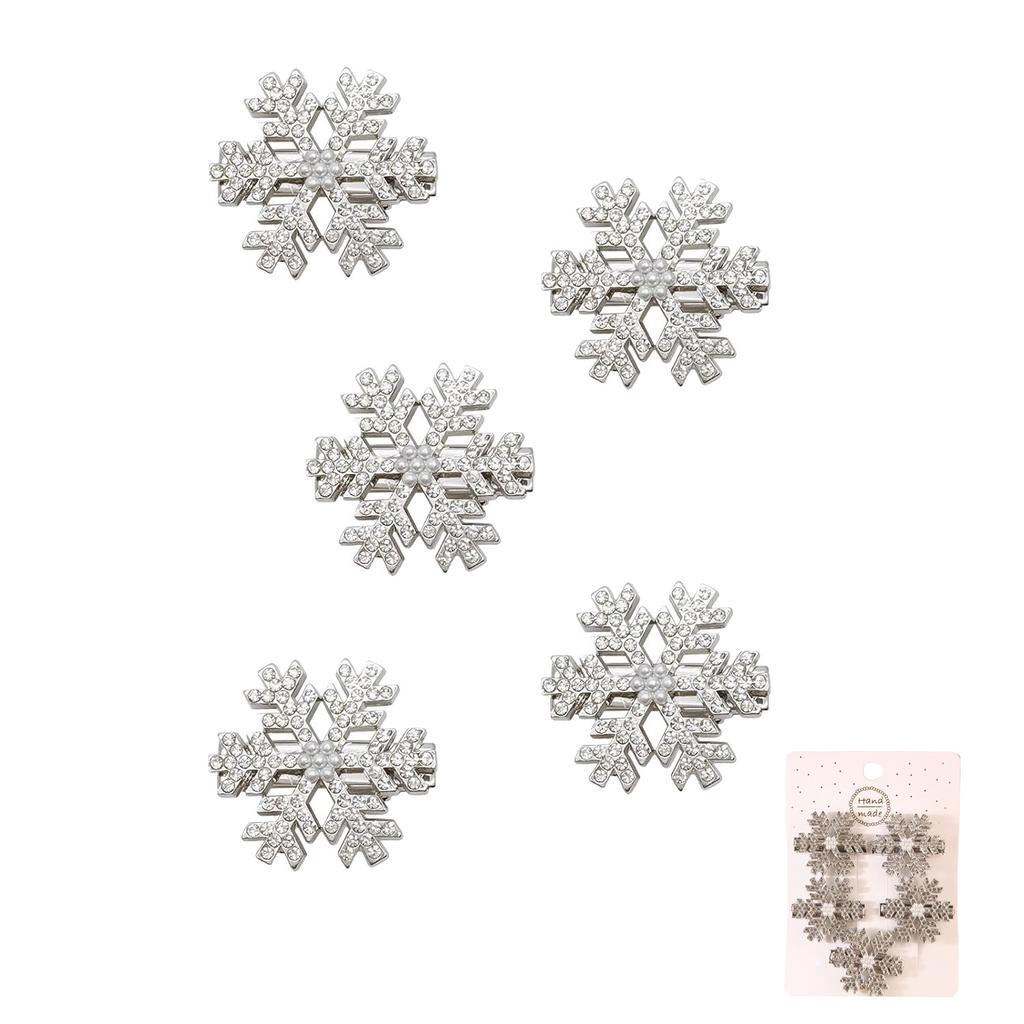 Super Flash High-end Diamond-studded Christmas Snowflake Hairpin Full of Diamond Metal Bangs Clip Hairpin Hair Accessories