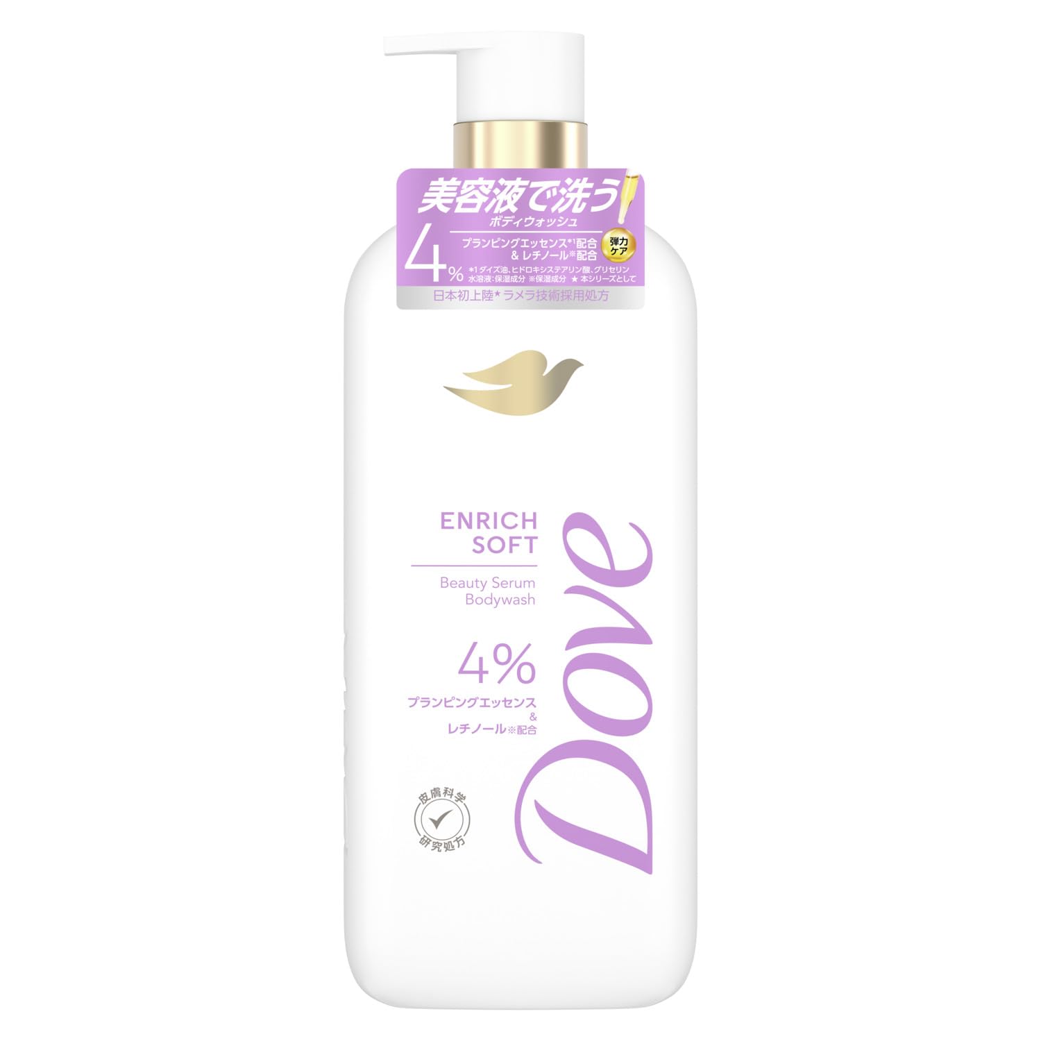 Dove Beauty Serum Body Wash Enrich Soft Pump 500g - Moisturizing Body Soap for Smooth Skin