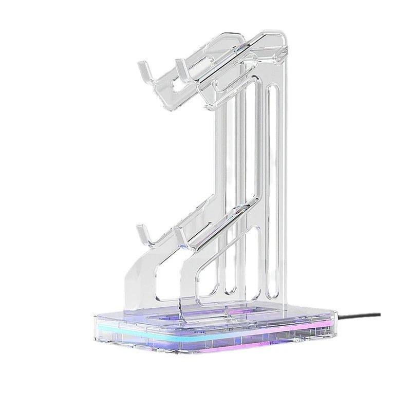 RGB Dual Game Controller Halter Acryl Gamepad Griff Halterung Display für X/PS4 Schalter Pro/PS5/Xbox Serie Joystick Rack Stand