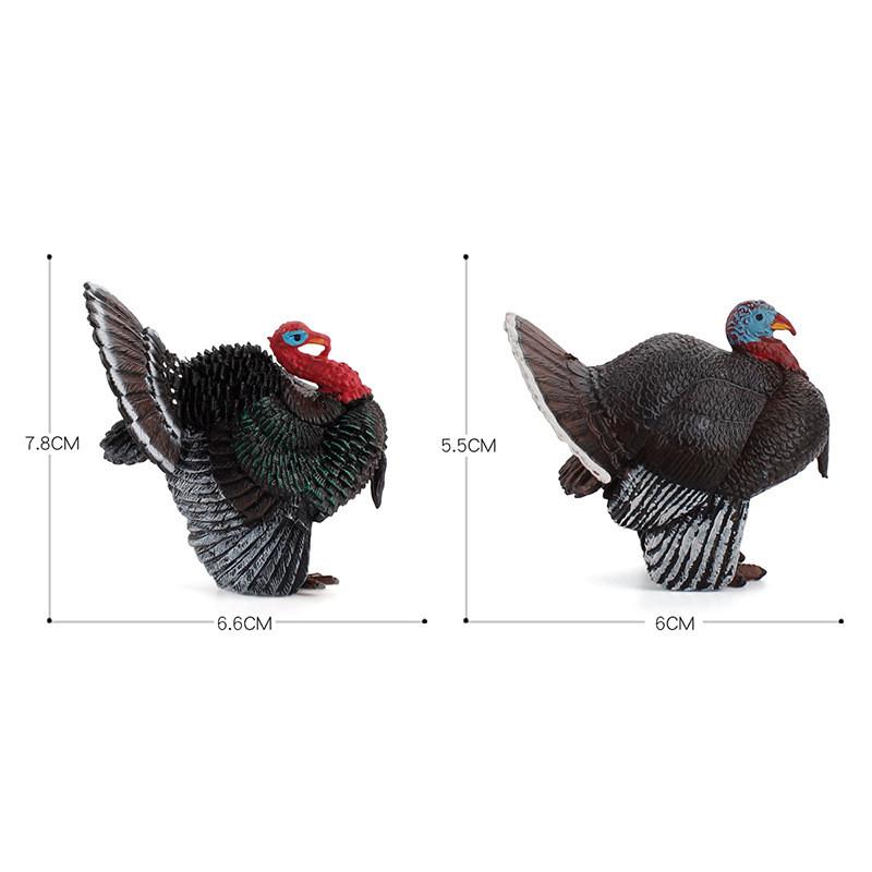 Farm Animal Pvc Model Set Of Rooster And Turkey For Childrens Early Education And Learning