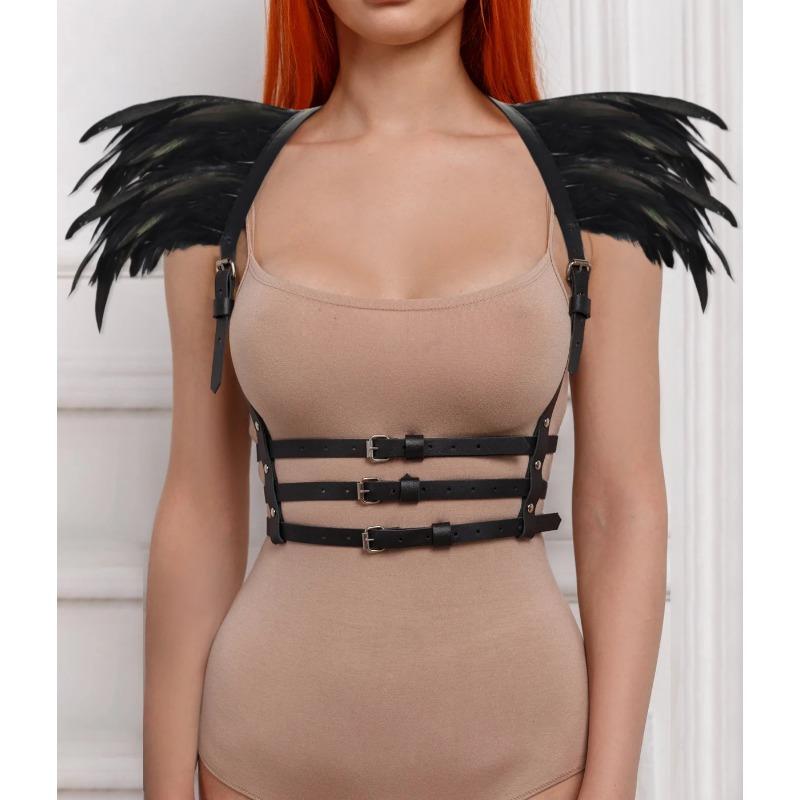 

Женский викторианский готический натуральный воротник из перьев чокер шаль накидка на плечи с лентами-завязками для украшения костюма One Size