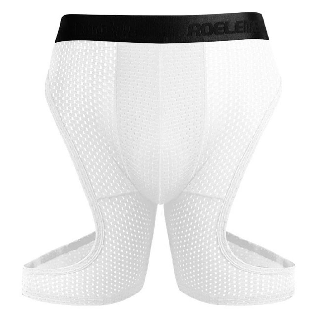 Men's Sports Running Underwear Anti-Wear Leg Ice Wire Hollowed Out Boxer Pants Extended Tight Boxer Pants