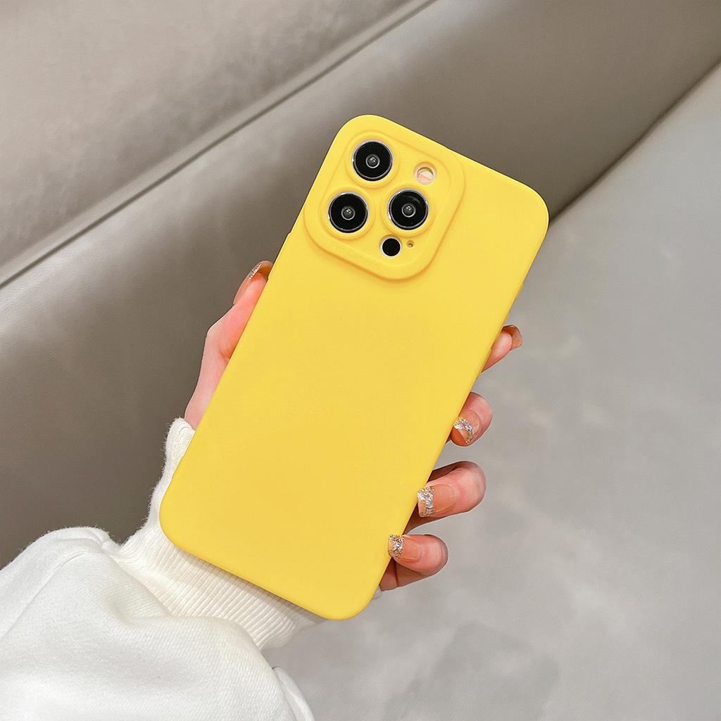 Applicable To Apple 15 Mobile Phone Case IPhone16promax Fine Hole Full-inclusive Solid Color Mobile Phone Case
