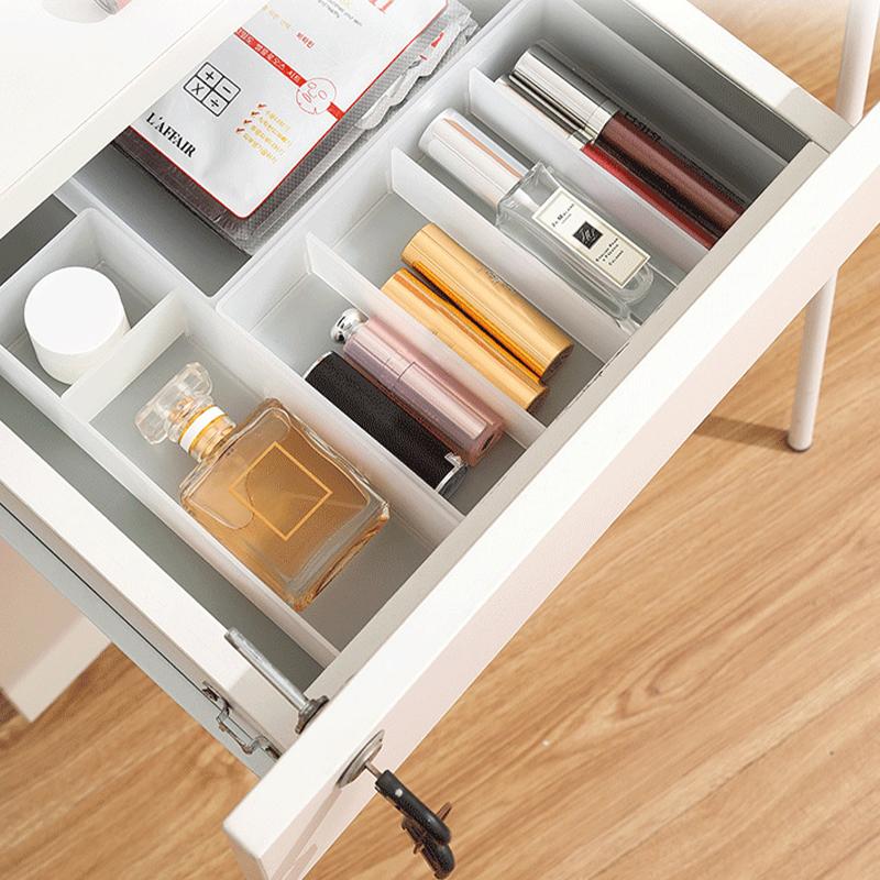 Japanese-Style Multi-Compartment Drawer Organizer With Transparent Tabletop Combinable