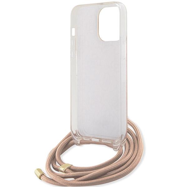 Guess Guhcp15Lhc4Sep Iphone 15 Pro 6.1Rosa/Pink Custodia Rigida Cordoncino a Tracolla Stampa 4G