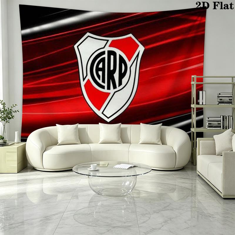 River Plate Logo Wall Tapestry Aesthetic Wall Hanging Printed Fabric Blanket Decorative Tapestries for Bedroom Living Room Home Decor