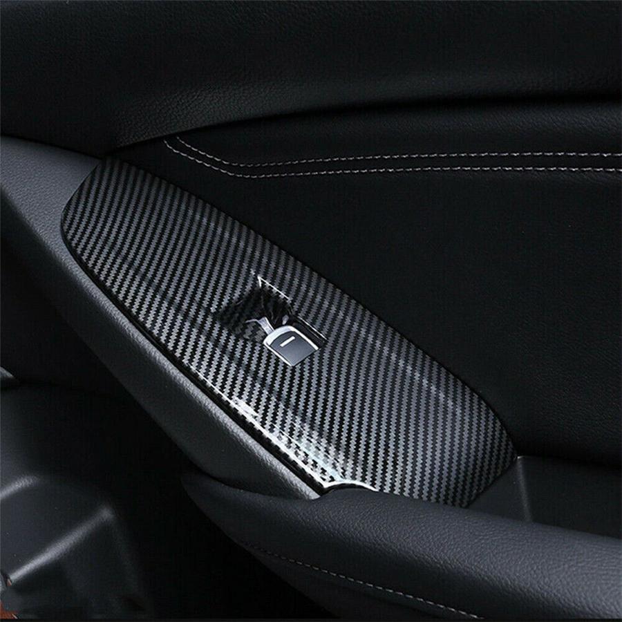4Pcs Carbon Fiber Look Window Switch Panel Cover Trim For Honda Accord 2018-2021