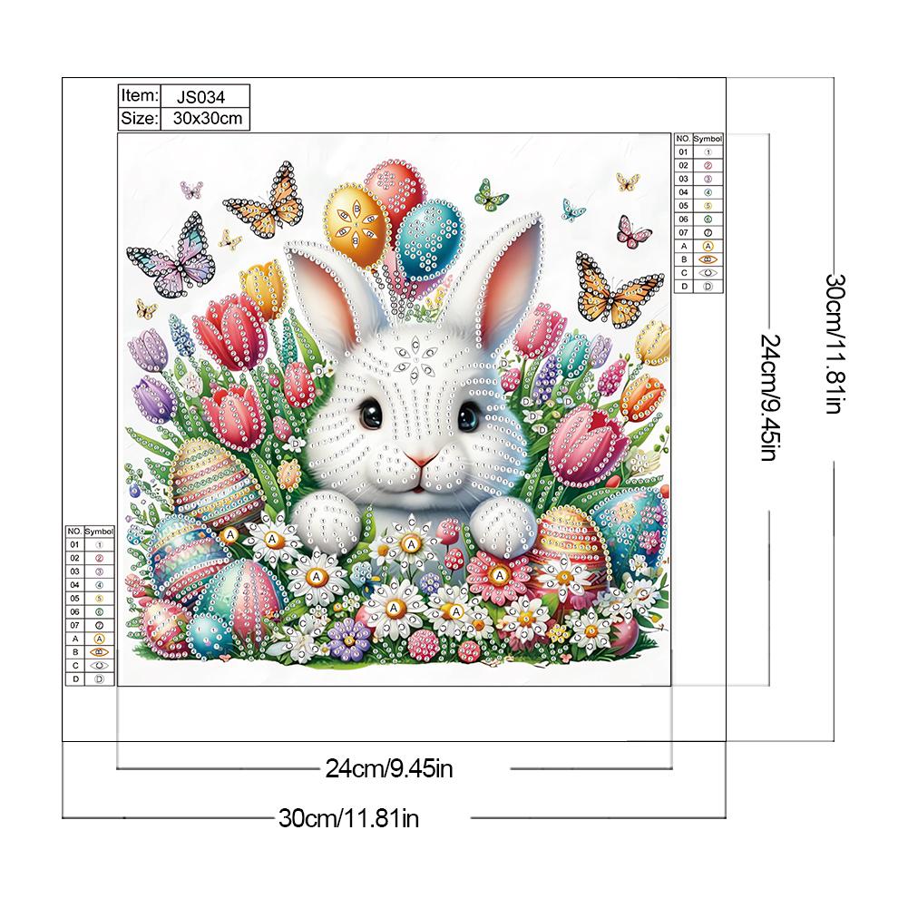 Kreatives Oster-Dekorations-Set 5D DIY Teilweise Speziell Geformter Bohrer Diamantmalerei-Set Heimdeko für Schlafzimmer Wohnzimmer 30x30cm