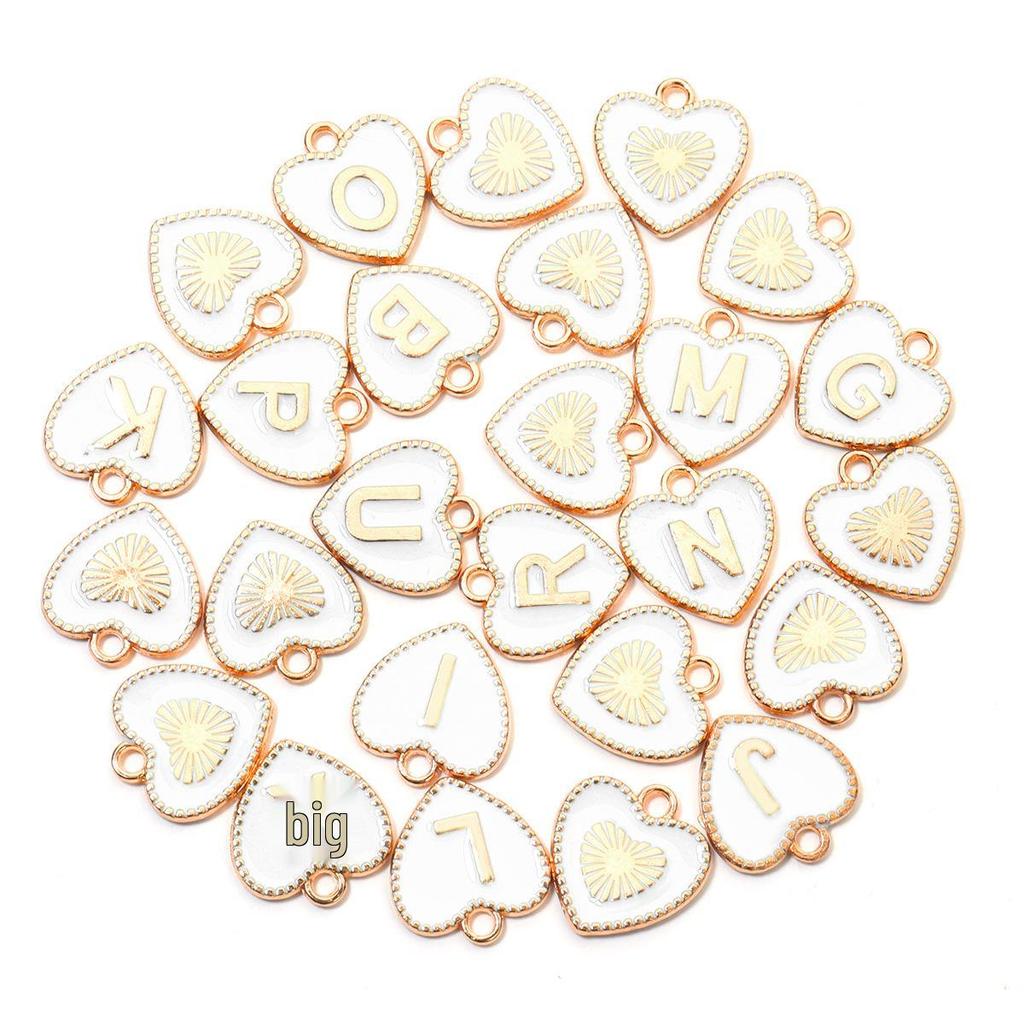 Legierung Doppelseitige Pfirsichherz Buchstaben Anhänger Halskette Schmuck, A-Z.