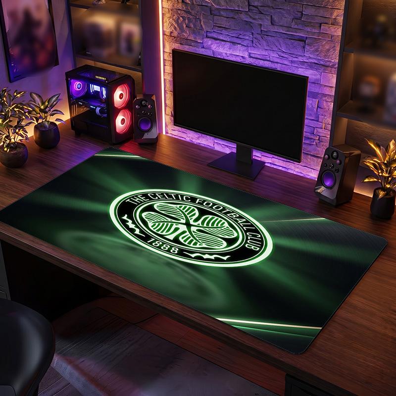 Celtic FC Thema Muster Mauspads, Fußball Logo Design XXL Gaming Schreibtischmatte Rutschfeste Computer-Mauspad
