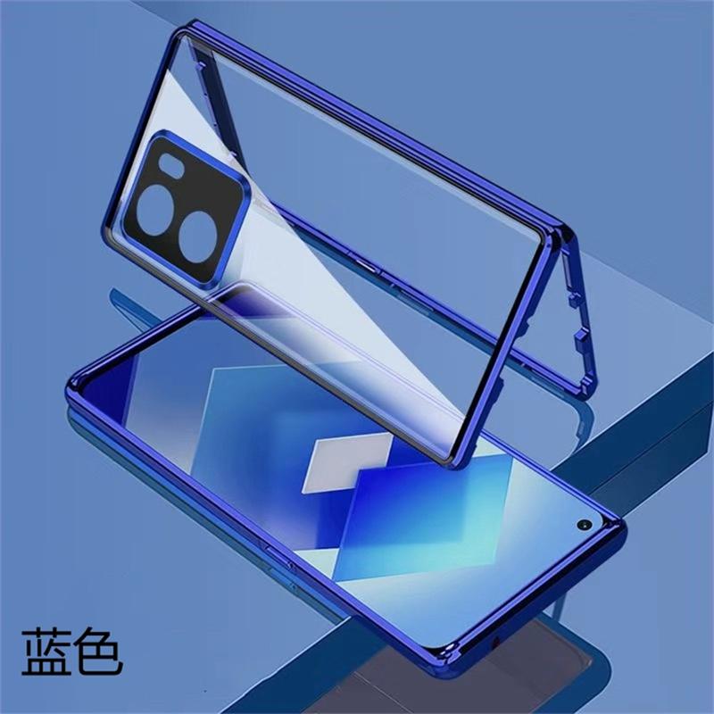 360 Full Case For Oppo Reno 13F 5G Case Double Sided Magnetic Adsorption Metal Tempering Glass Protection Cover For Reno13 FS 4G