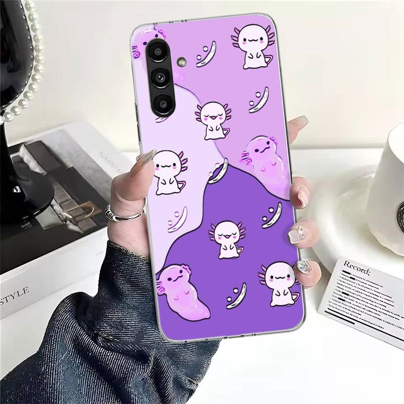 Cute Axolotl Kawaii Phone Case For Samsung Galaxy A13 A14 A15 A16 A17 A53 A54 A55 A56 A57 A33 A34 A35 A36 A37 A23 A24 A25 A26 Ga