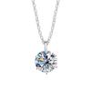 2ct Moissanite 925 Silver Necklace for Women Wedding Party Classic Sparkling Pendant