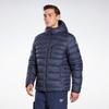 Reebok Solid Color Short Hooded Warm Sports Cotton Jacket Men Jacket Navy-Blue FU1705