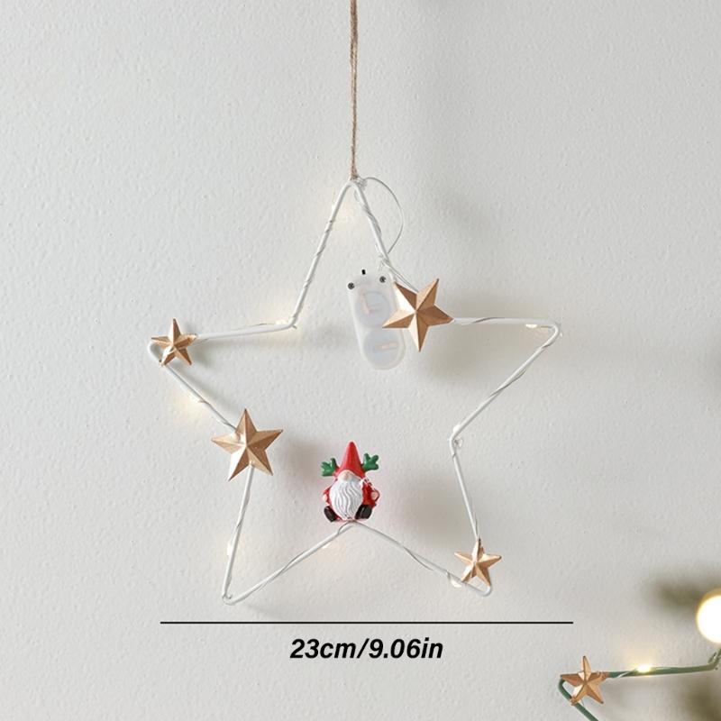 Five-Pointed Star/Moon Decorative Pendant Winter Ceiling Window Ornament Elegant Wall Hanging Christmas Tree Decoration