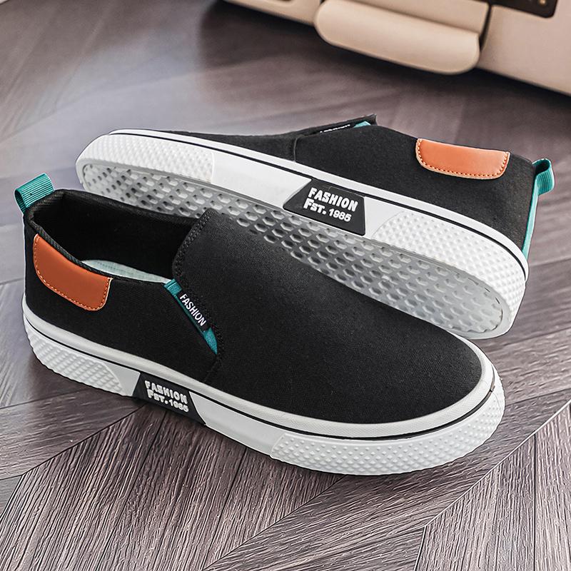 Men 's Casual Four Seasons Fashion Canvas Skateboarding  Students Comfortable Sneakers Boys Trending Soft Sole Breathable Shoes