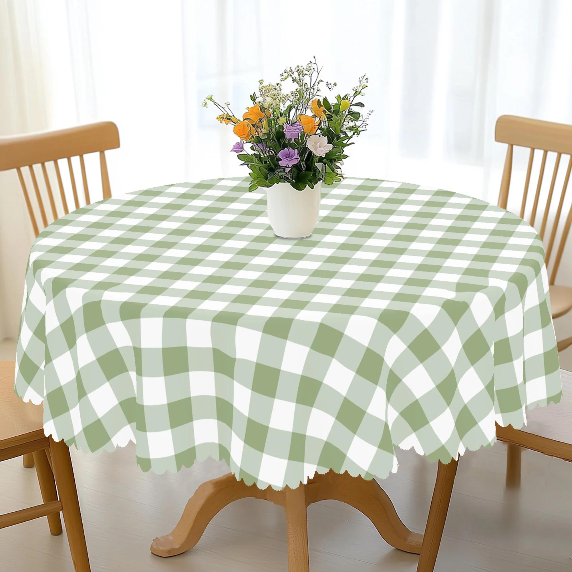 Saliegroen en Wit Buffalo Plaid Rechthoekig Tafelkleed Boerderij Bruiloft Feest Decoratie Huis Eettafelhoes 75X75cm