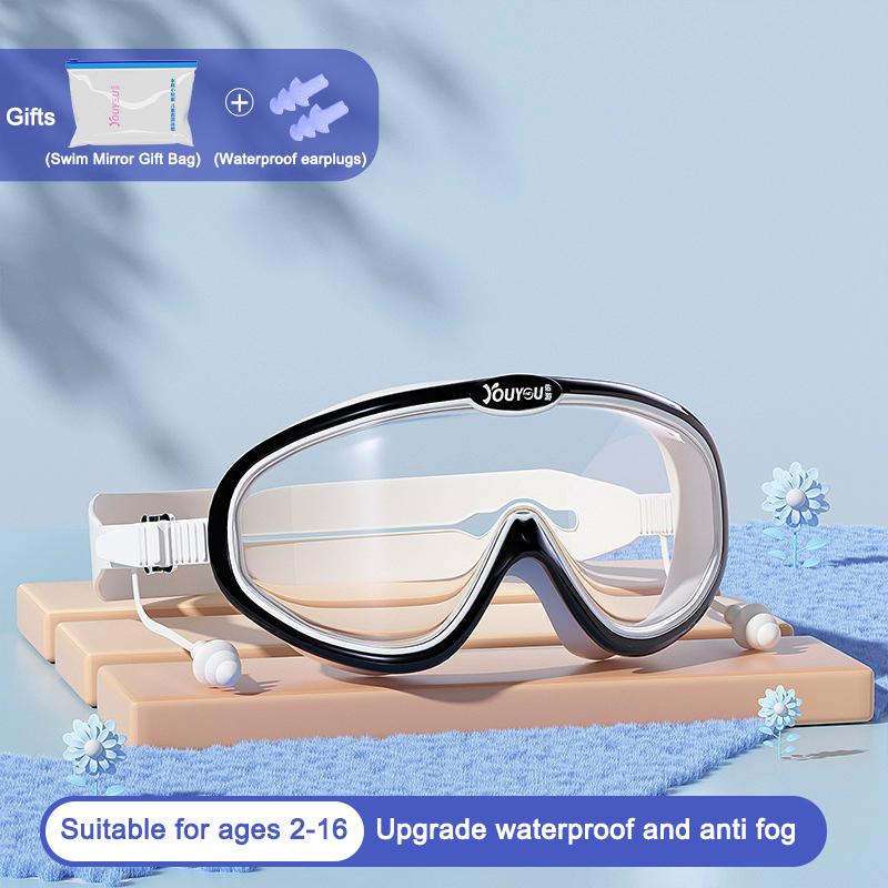 

1 шт. плавательные очки для плавания на открытом воздухе, противотуманные очки с широким обзором для подводного плавания с берушами для взрослых и молодежи
