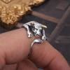 S925 Sterling Silver Year of the Ox Men's Adjustable Zodiac Ring
