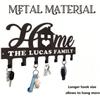 Custom Metal Wall Mounted Key Holder with Name Engraving, Home Sweet Home Sign, Coat Hook, Housewarming Gift