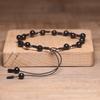 Black Obsidian Beaded Anklet – Handmade Grounding Protection Jewelry, Adjustable Healing Foot Bracelet for Men Women