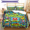 3pcs Cute Cars Bedding Set Duvet Cover Closure Includes 1 Duvet Cover & 2 Pillowcases, Soft and Comfortable for All Seasons.