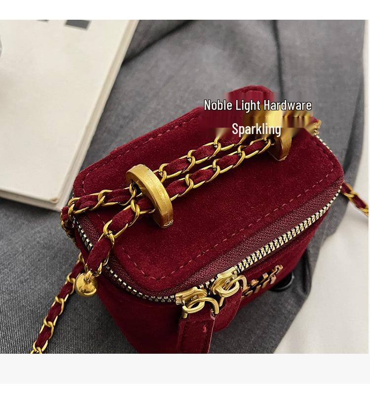 Winter 2024 Retro Frosted Mini Box Bag - Trendy Crossbody Coin Purse