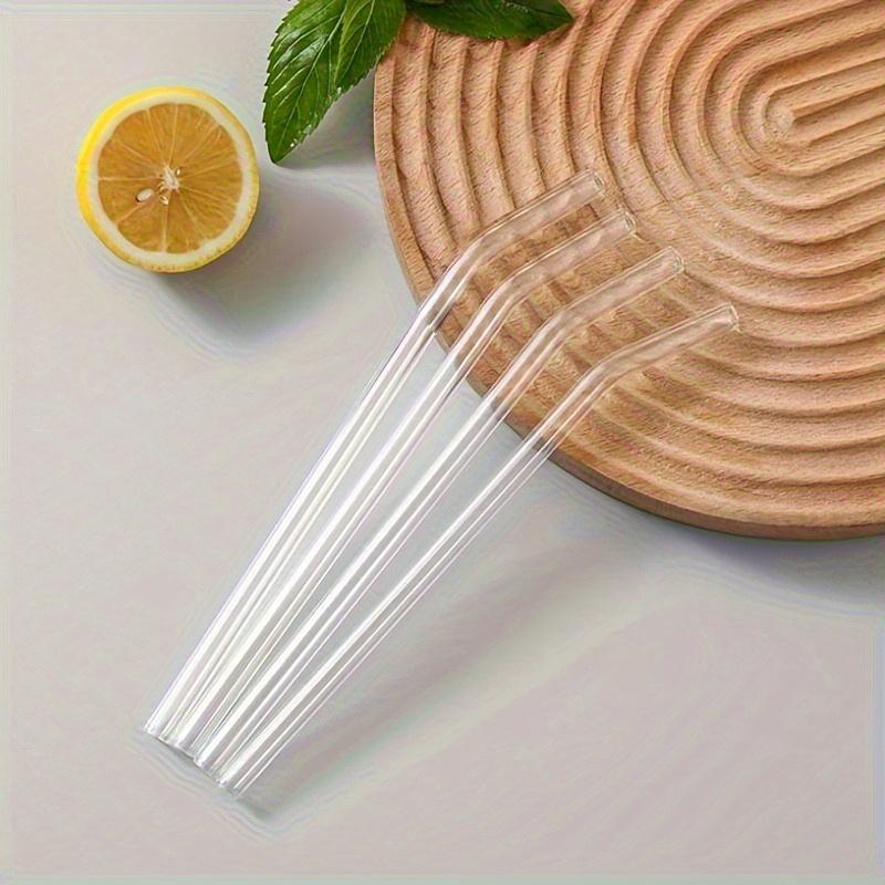 1set Heat Resistant Glass Straws with Brush - Set of 5 - Reusable and Washable,Perfect for Smoothies, Milkshakes, Tea, Juice