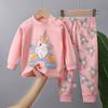 Cotton Children Pajamas Sets Unisex Soft Comfort Warm Cute Cartoon Printed Suitable Boys Girls Perfect for Autumn Winter Warmth