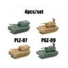 4D 1/144 Tank Infantry Fighting Vehicle Rocket Launcher Finished Model 4pcs/set Miniature Military Model Toy