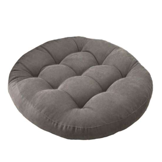 Stress Relief Hip Support Pillow Round Corduroy Chair Cushion, 16.5 Inch Ultra Soft Seat Pad, Plump Bread Style Cushion Washable for Floor Reading