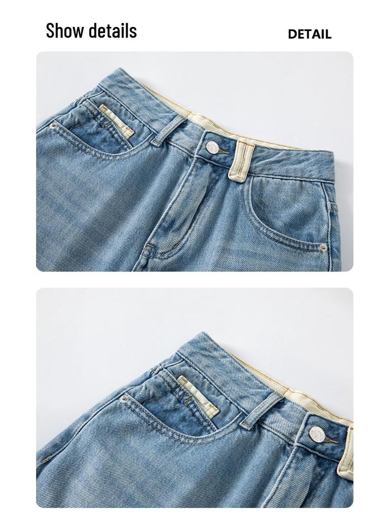 Tencel Slimming High-Waisted Wide-Leg Denim Pants - Women's Breathable Lyocell Floor-Length Summer Wear