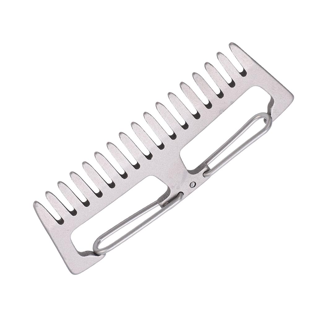 Titanium Alloy Comb Outdoor EDC Portable Antistatic Lightweight Comb Buckle Camping Tool