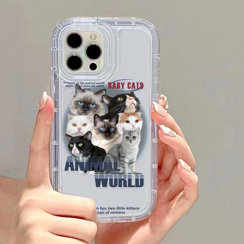 Silicon Cat Case For Samsung A54 5G A53 A52 A34 A33 A32 A24 A23 A22 A14 A13 A12 A05 S23 Ultra S22 Plus S21 S20 FE Fundas Covers