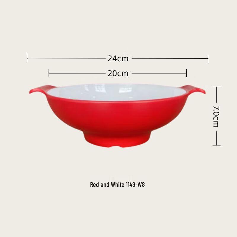 JIJUN Commercial Melamine Double-Ear Serving Bowl 10-Pack