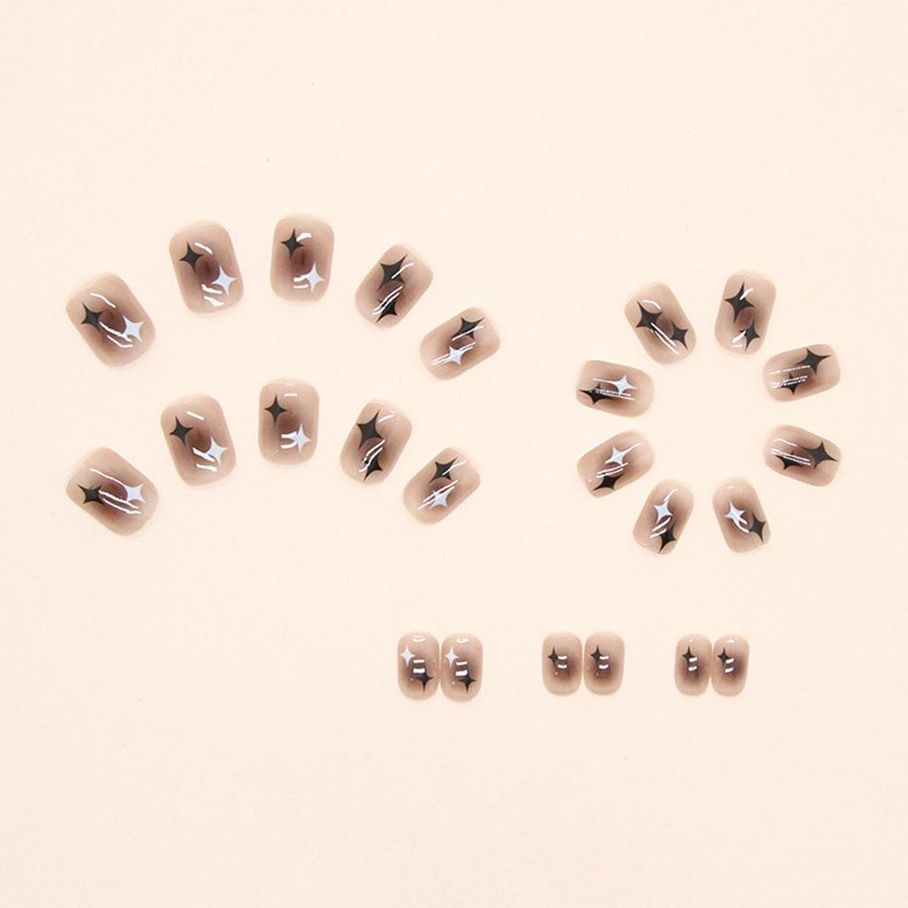 Brown Smudgy Artificial Nails with Smooth and Non-Grainy Texture for Fingernail DIY at Home