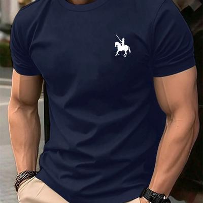 Herren Baumwolle Mode Top Lässig Locker Kurze Ärmel Rundhals Bedruckte T-Shirts Herren