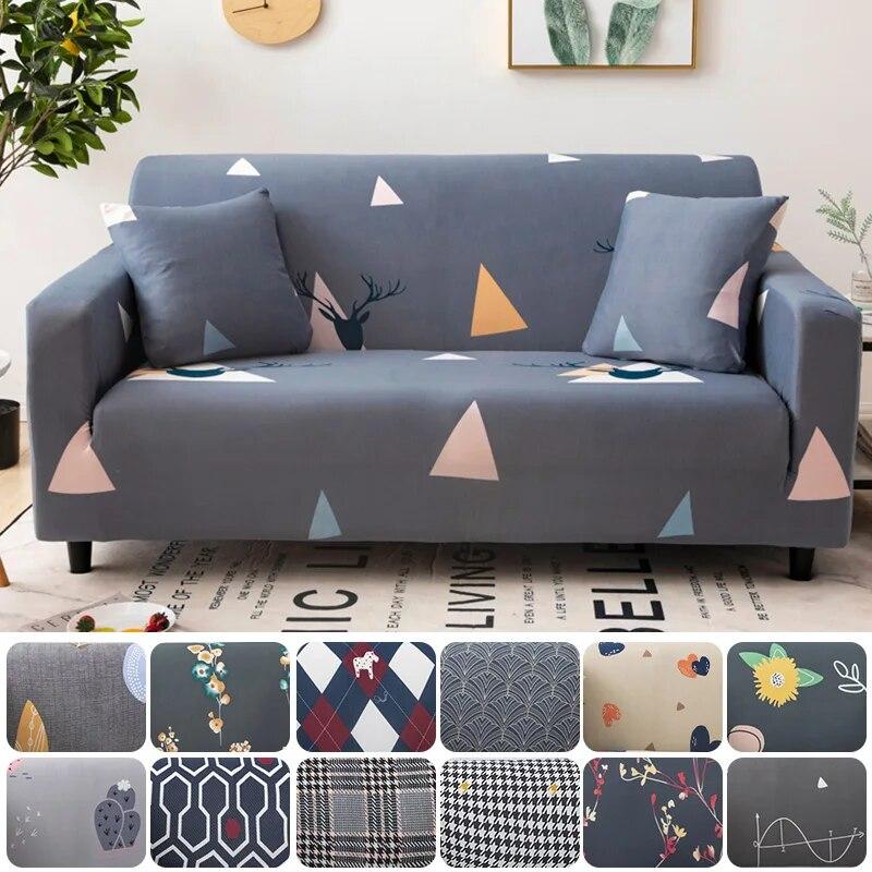 Bedruckter, elastischer Sofabezug, Stretch-Sofabezug, komplett umwickelt, für Ecksofas, Einzel-/Zwei-/Drei-/Viersitzer
