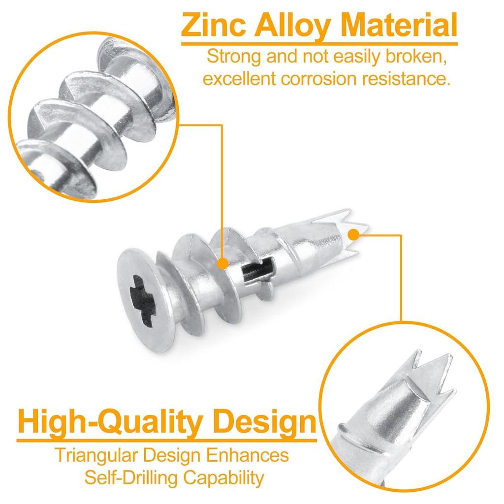 110-Piece Zinc Alloy Spiral Expansion Tube for Gypsum Board