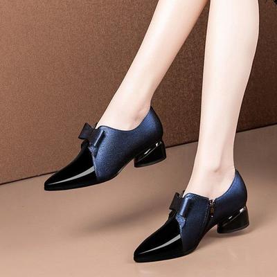 Women Classic Beige Pu Leather Square Heel Pumps Lady Casual High Quality Office Black High Heel Shoes Zapatos A6526