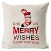 Christmas red and white elk snowflake Christmas tree linen pillow cushion cover home pillow cover European style