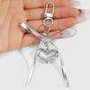 Explosive light luxury simple exquisite silver leather bow three-dimensional love star bag pendant keychain