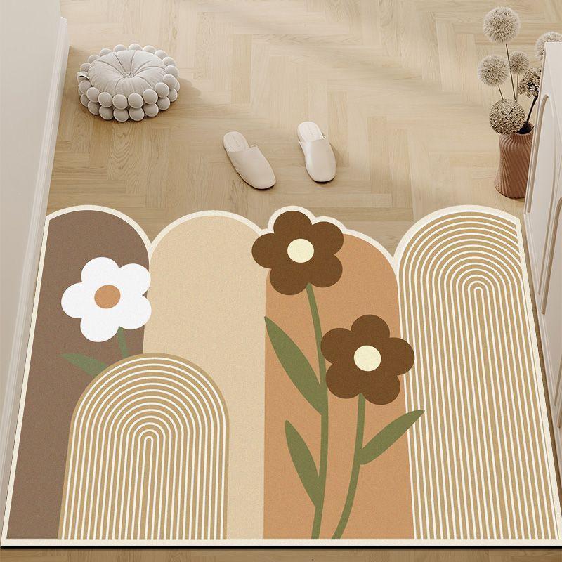 Diatom Mud Mat Simple Flower Water-absorbent Quick-drying Bathroom Mat Household Dirty and Wear-resistant Toilet Mat