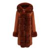 Winter new cotton-padded clothes women's removable fur collar medium and long long-sleeved pie overcome solid color hooded warm cotton clothes
