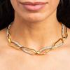 Vintage Gold-Plated Chunky Necklace for Women, Luxury Twist Thick Link Heavy Metal Choker Jewelry